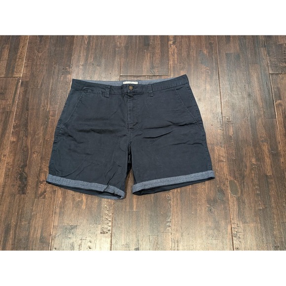 Flag & Anthem Other - Flag & Anthem Shorts Womens 36 Navy Blue Casual‎ Chino Cuffed Cotton Dry Goods